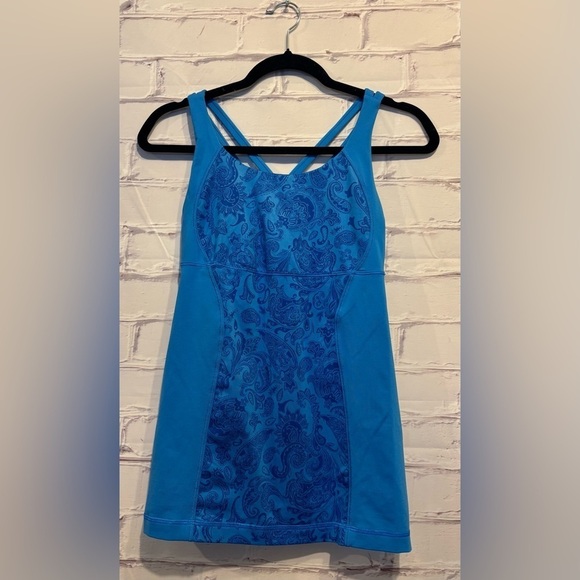 Lululemon Energy Tank Paisley Cornflower / Cornflower Size 8 - Picture 7 of 9